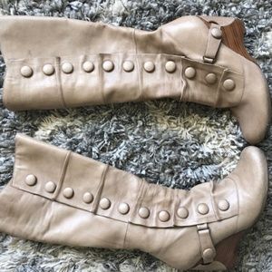 Miz Mooz Wedge Knee-High Boot,Camel Size 8